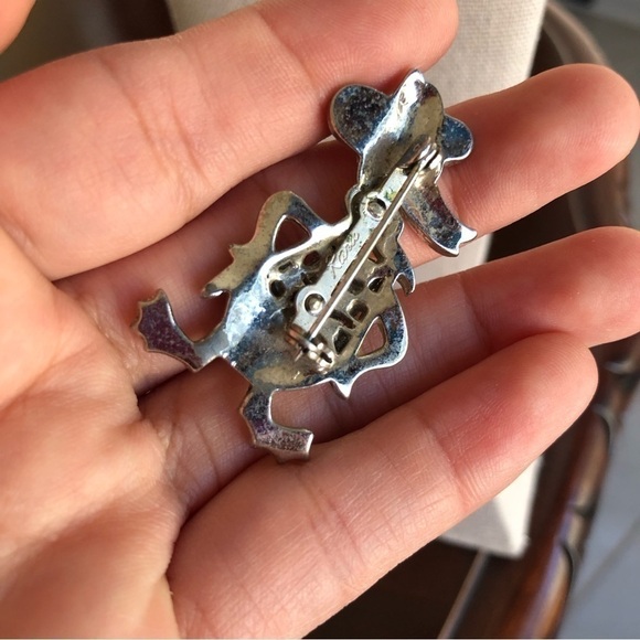 Vintage Rhinestone Cowboy Western Duck Pin Brooch - Picture 3 of 5